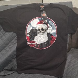 Harley-Davidson Black and Red Short Sleeve Tee
